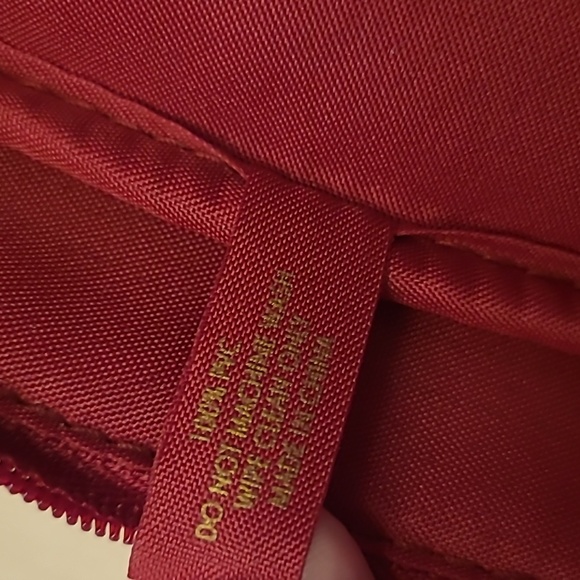 EUC Este Lauder Deep Red Faux Leather "Woven Look" Purse/Handbag - Picture 7 of 15